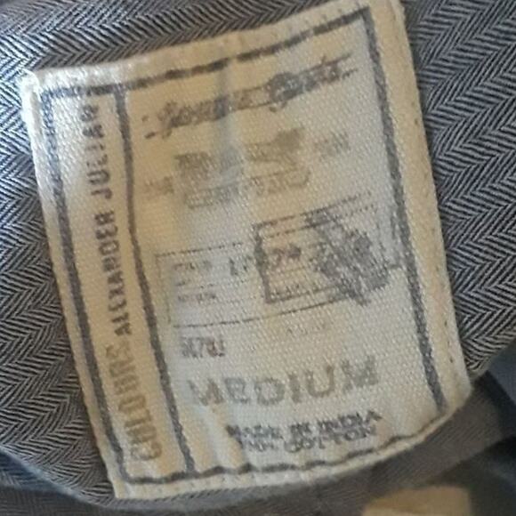 Colours Alexander Julian Men Shirt Medium Gray Casual Roll Tab Retro Streetwear - Picture 11 of 11